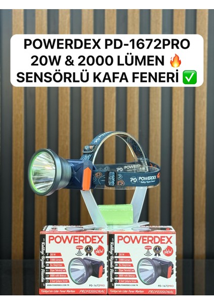 PD-1672PRO Sensörlü Kafa Lambası | 20W Led, 1000 Lümen, 4800 Mah Batarya, Su Geçirmez, 6 Saat Çalışma fiyatları