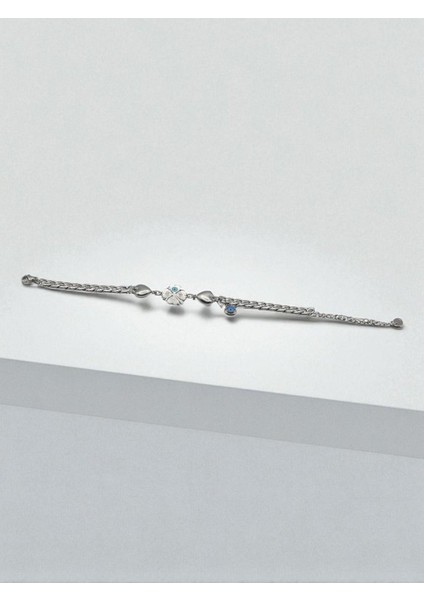 Gümüş Renk Yonca Figürlü Nazar Boncuklu Ayarlanabilir Çelik Bileklik modelleri