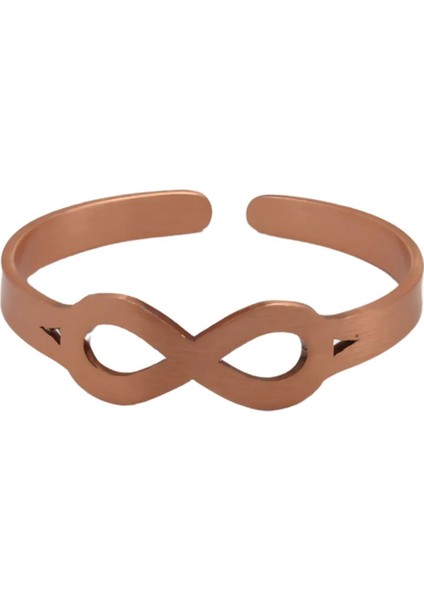 Kadın Zeolit Taşlı Sonsuzluk Figürlü Doğal Saf Bakır Bileklik