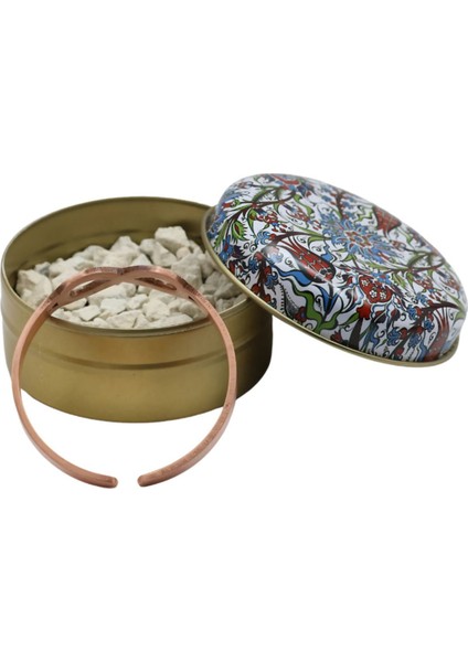 Kadın Zeolit Taşlı Sonsuzluk Figürlü Doğal Saf Bakır Bileklik