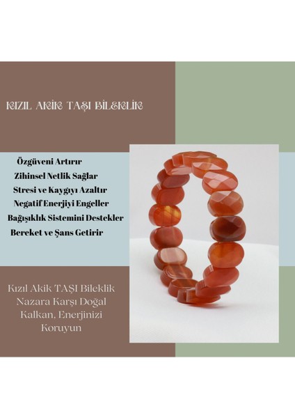 Kızıl Akik Taşı Bileklik Koç ve Akrep Burçlarının Doğal Taşı Doğanın Ateşten Gelen Yaşam Enerjisi