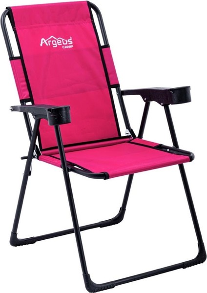 Katlanabilir Kamp Sandalyesi - Rest - Bardaklıklı - Argeus - Pembe