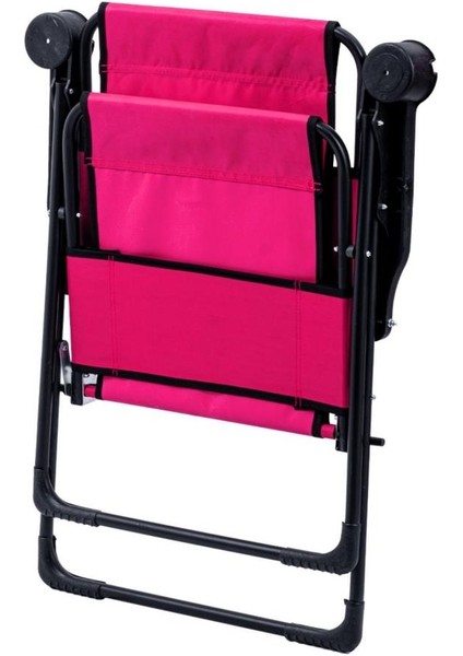 Katlanabilir Kamp Sandalyesi - Rest - Bardaklıklı - Argeus - Pembe fırsatları