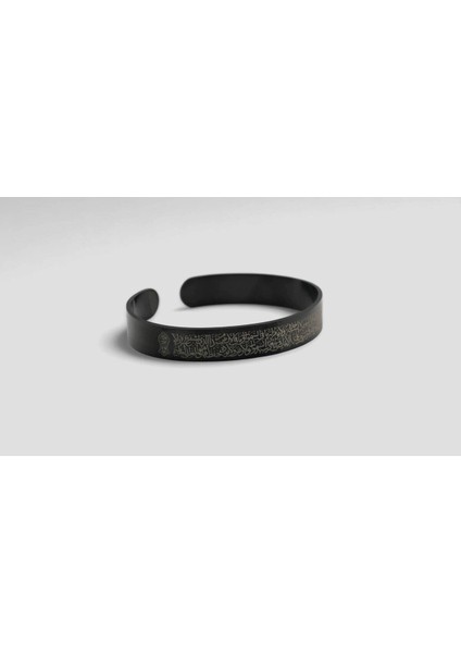 Kadın Erkek Siyah Ayetel Kürsi Nalı Şerif Yazılı Çelik Bileklik Titanyum Kaplama Şifa ve Koruma indirimleri