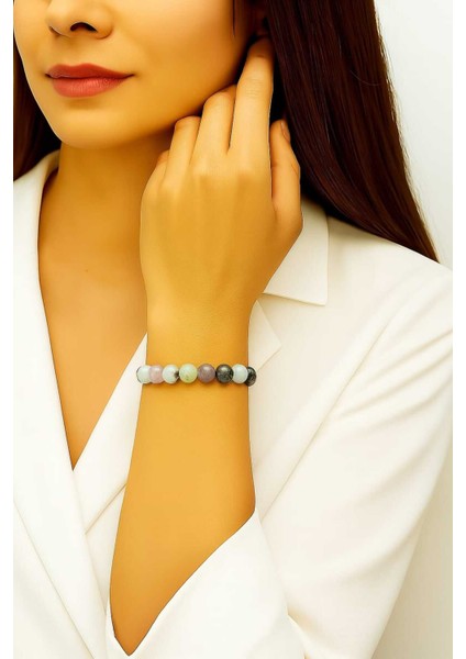 Balık Burcu Uyumlu Doğal Taş Bileklik – Ametist, Pembe Kuvars, Florit ve Ay Taşı Kombinasyonu fiyatları