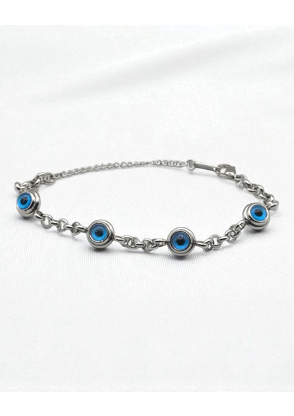 Ayarlanabilir Nazar Boncuklu 316L Çelik Bileklik - 24 cm | 15 gr | Paslanmaz, Şık ve Dayanıklı fiyatları