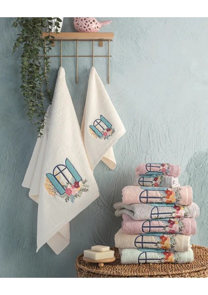 Alaçatı - %70 Bambu / %30 Pamuk Nakışlı El Havlusu - 6'lı Set 50X90 fiyatları