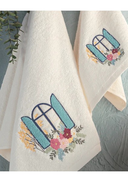 Alaçatı - %70 Bambu / %30 Pamuk Nakışlı El Havlusu - 6'lı Set 50X90 modelleri