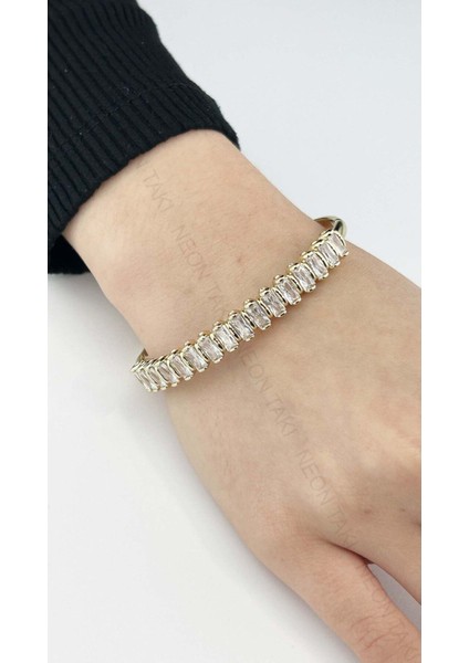 Zirkon Taşlı Su Yolu, Altın Kaplama, Paslanmaz Çelik Bileklik 153, Altın Renk fiyatları