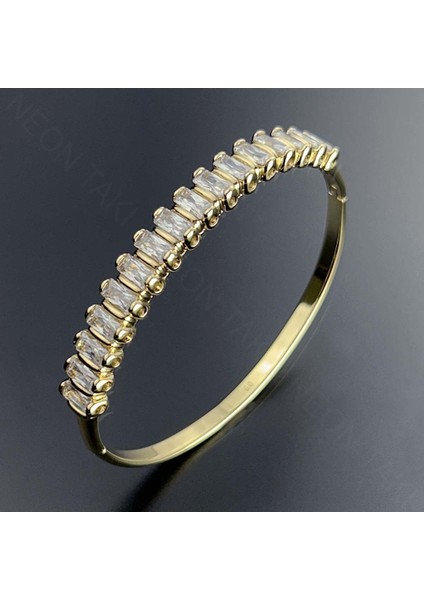 Zirkon Taşlı Su Yolu, Altın Kaplama, Paslanmaz Çelik Bileklik 153, Altın Renk modelleri