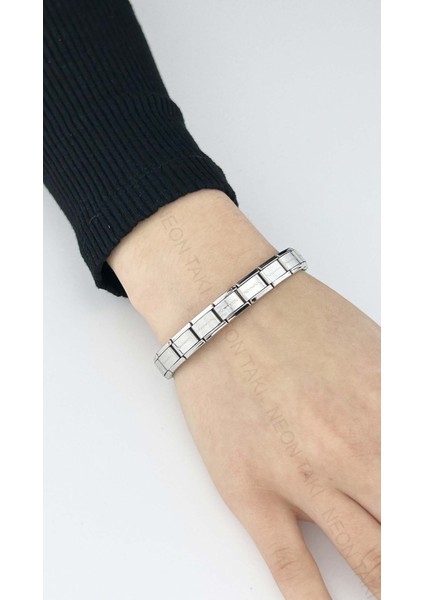 Paslanmaz Çelik Charm Taşıyıcı Italyan Nom Bileklik 83, Gümüş Renk fiyatları