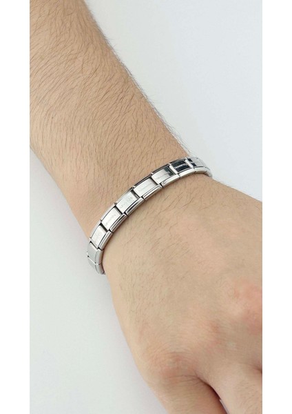 Paslanmaz Çelik Charm Taşıyıcı Italyan Nom Bileklik 83, Gümüş Renk modelleri