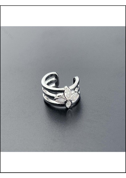 Zirkon Taşlı, Çiçek, Kulak Kıkırdak Bölgesi Bijuteri Küpe 504, Gümüş Renk modelleri