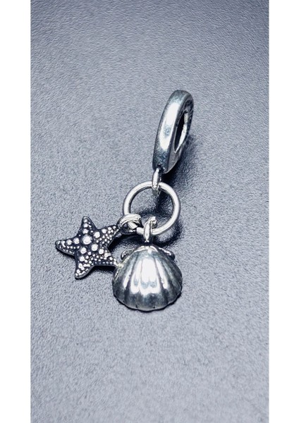 Deniz Yıldızı Ve Midye Sallantılı Pan Bileklik için Çelik Charm 17 Gümüş Renk, BİLEKLİK DAHİL DEĞİL modelleri