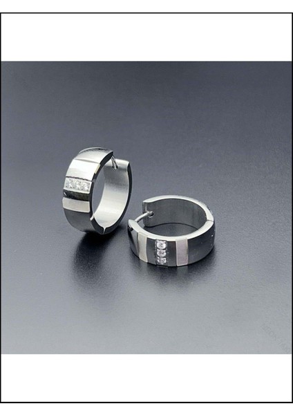 Küpe, Zirkon Taşlı, Kararmayan Paslanmaz Çelik, Sedef Detaylı, Gümüş Renk, Model543 modelleri