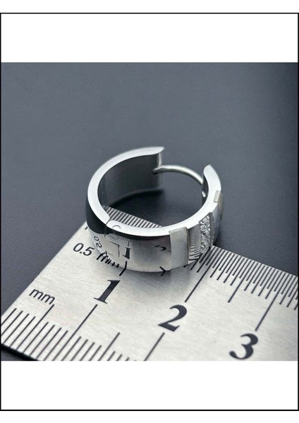 Küpe, Zirkon Taşlı, Kararmayan Paslanmaz Çelik, Sedef Detaylı, Gümüş Renk, Model543 fırsatları