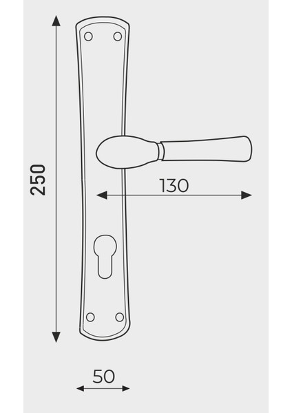 Marmaris Açmalı Füme Saten Wc Kapı Kolu-Kolay Montaj, Iç Kapı Kolu, Modern Kapı Kolu (1 Takım)-SAĞ