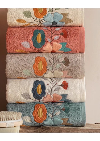 Eval - %70 Bambu / %30 Pamuk Nakışlı El Havlusu - 6'lı Set 50X90 modelleri