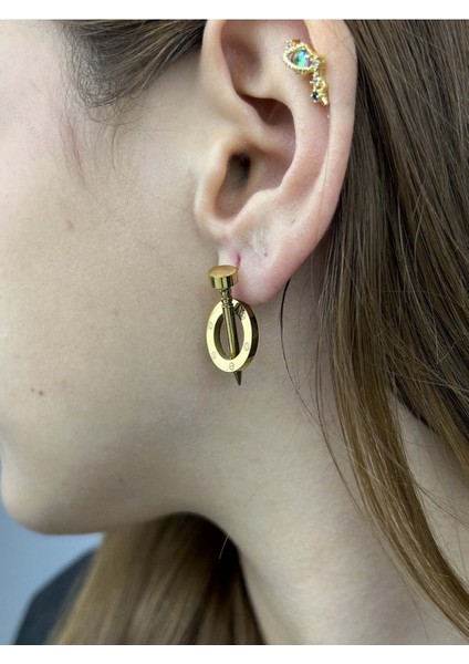 Xxx Çivi, Tiff Model, Paslanmaz Çelik Küpe 385, Altın Renk