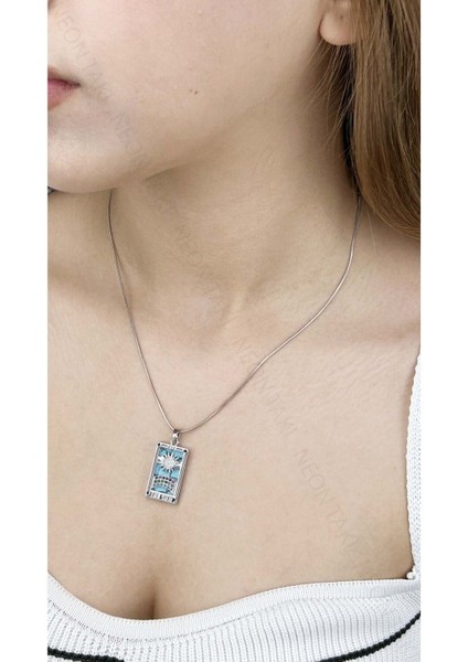 Tarot Kolye 310, Paslanmaz Çelik, Gümüş Renk