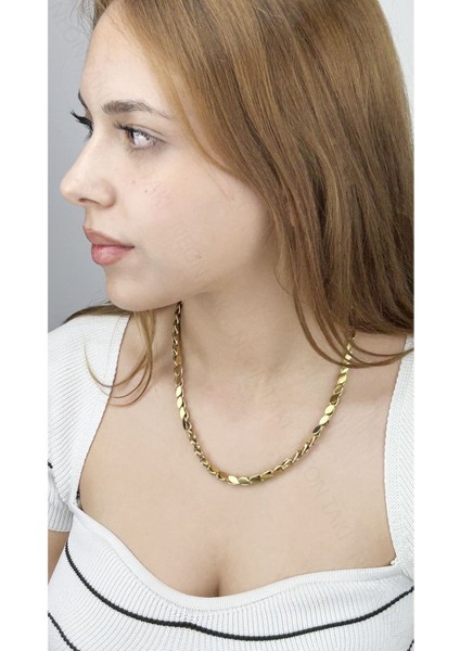 Arpa Model, Paslanmaz Çelik Kolye 29, Altın Renk