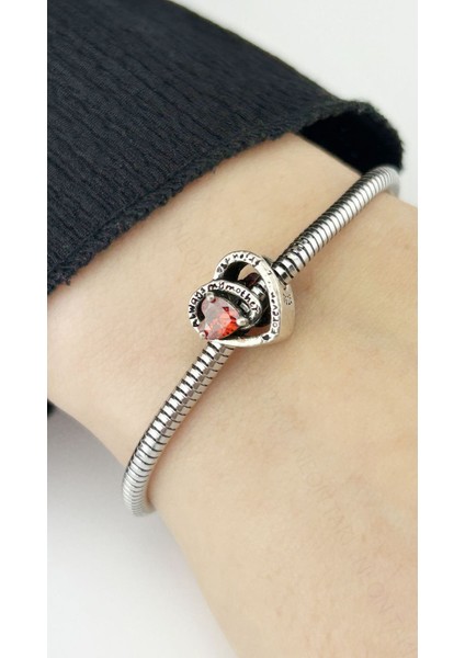 Kalp, Zirkon Taş, Sonsuz Aşk, Pan Bileklik için Çelik Charm 19 Gümüş Renk (BİLEKLİK DAHİL DEĞİL!!) fiyatları