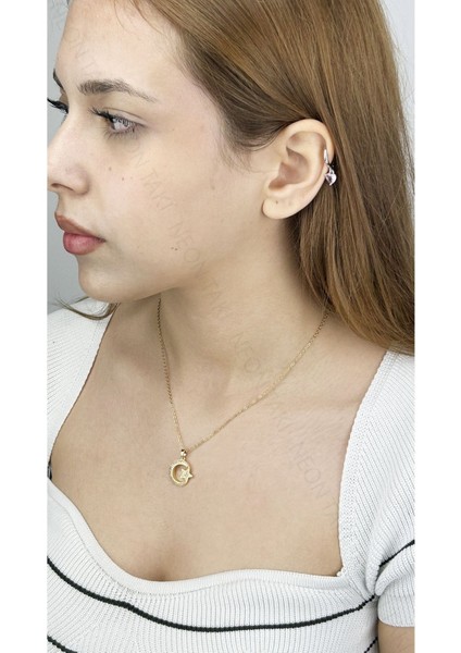 Zirkon Taşlı, Ay Yıldızlı, Paslanmaz Çelik Kolye 401, Altın Renk fiyatları