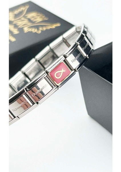 Kurdela, İtalyan Nom Bileklik için Çelik Charm 13, Gümüş Renk (BİLEKLİK DAHİL DEĞİLDİR!!)