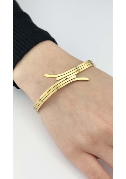 Paslanmaz Çelik Kelepçe Bileklik 131, Altın Renk fiyatları