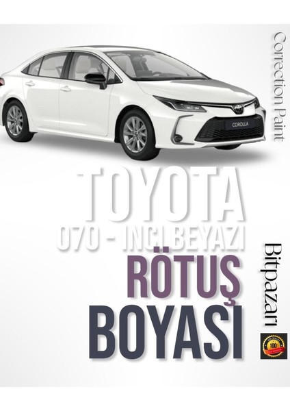 Toyota Corolla - 070 - inci Beyaz Sedefli Otomobil Rötüş Boyası 25+25 ml. Çift Şişe