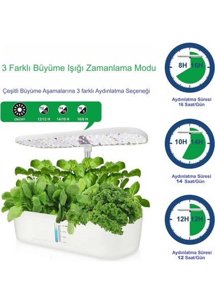 Hidroponik Topraksız 12 Bölmeli Bitki Yetiştirme Kiti 3 Mod 139 LED Tam Spekturumlu Bahçe Kiti fiyatları