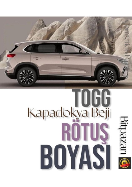 Togg Kapadokya Beji Orjinal Rötuş Boyası ve Fırça Seti - 25ML