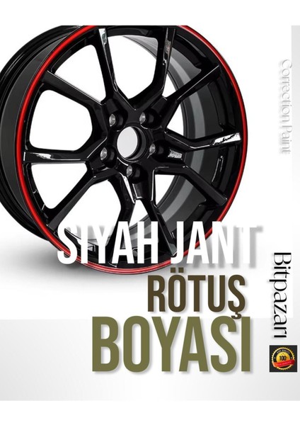 Parlak Siyah Jant Rötuş Boyası – 30 ml | Fırçalı Şişede