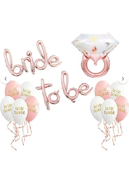 Rosegold Bride To Be Konsepti Balon Seti