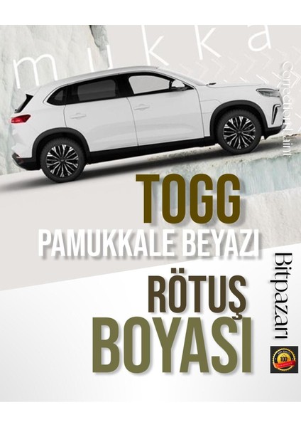 Togg T10X Pamukkale Beyazı 790 - Profesyonel Çizik ve Taş Izi Giderici Rötuş Boyası 25ML.