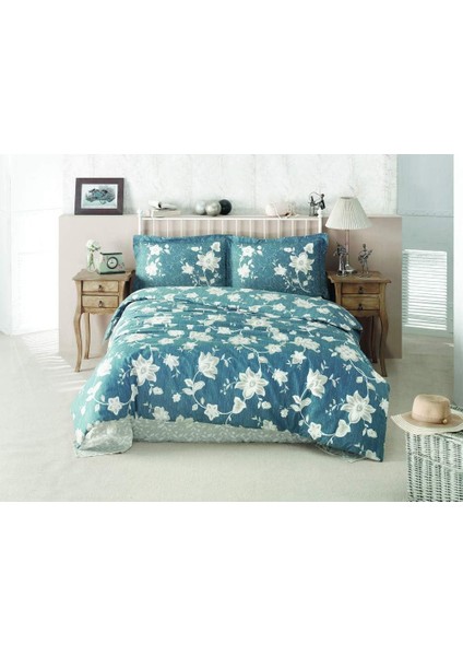 %100 Pamuk Ranforce Çift Kişilik Silikon Yorgan 195 x 215