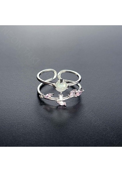 Zirkon Taşlı, Incili, Paslanmaz Çelik Yüzük 99, Gümüş Renk, Ayarlanabilir fiyatları