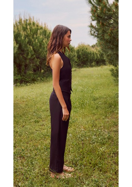 Frida - Pens Detaylı Yüksel Bel Pantolon modelleri