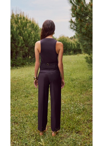 Frida - Pens Detaylı Yüksel Bel Pantolon fırsatları