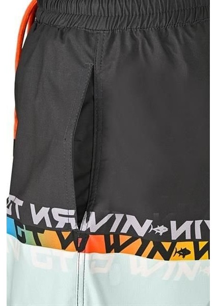 Pro Angler Short Mayo Anthracite Turquoise Small (S)