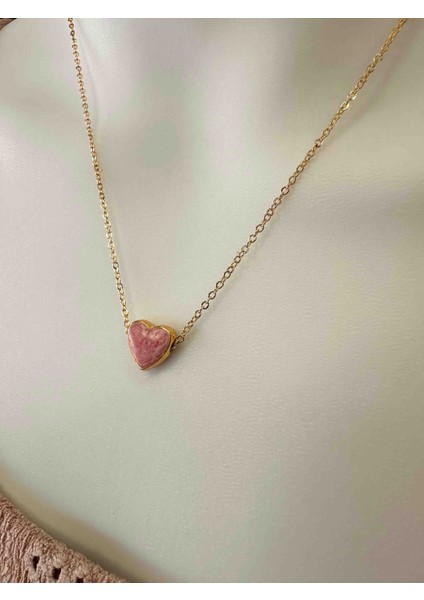 Pembe Kalpli Minimalist Kolye , Kalpli Kolye , Minimalist Kolye fiyatları