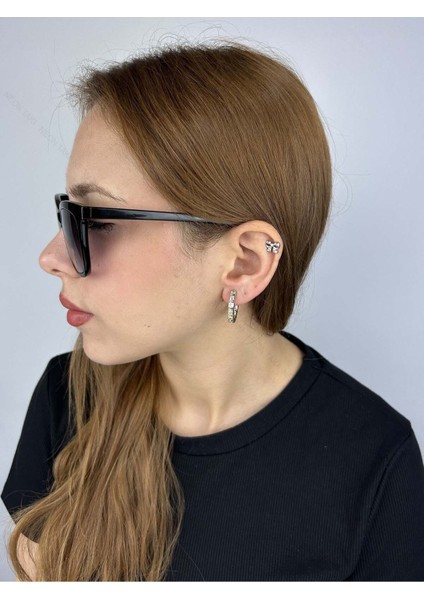 Zirkon Taşı, Halka Model, Küpe 179, Kasa Gümüş Renk fiyatları