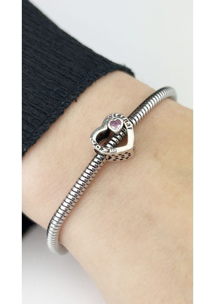 Kalp Zirkon Taşlı Ve Sonsuz Aşk, Pan Bileklik Çelik Charm 4, Gümüş Renk (BİLEKLİK DAHİL DEĞİLDİR!!) fiyatları