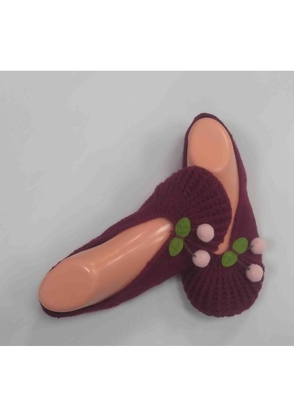 Kiraz Detaylı El Örgüsü Bayan Babet