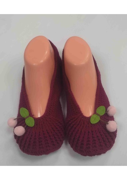 Kiraz Detaylı El Örgüsü Bayan Babet fırsatları