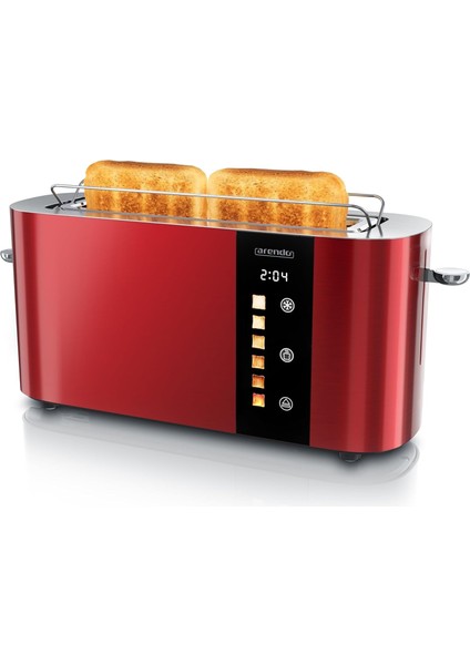 2 Dilim Paslanmaz Çelik Toaster Dokunmatik Ekranlı Çift Duvarlı Lüks Tasarım