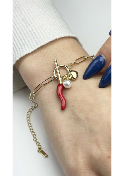 Şans Getiren Ve Kem Göz Uzaklaştıran Paslanmaz Çelik Bileklik 458 Altın Renk