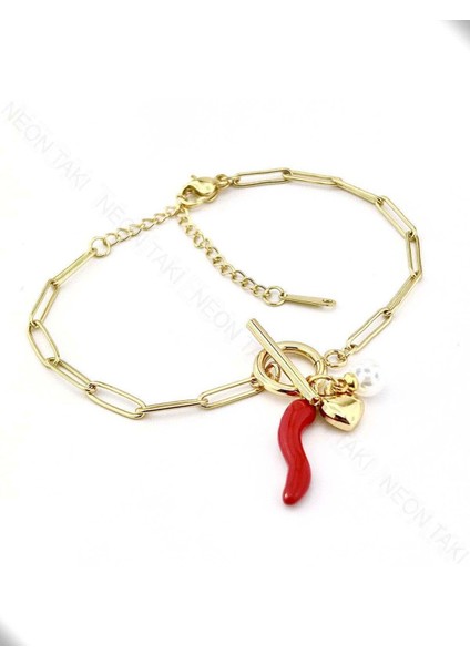 Şans Getiren Ve Kem Göz Uzaklaştıran Paslanmaz Çelik Bileklik 458 Altın Renk modelleri