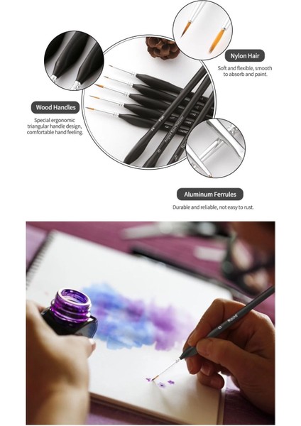 15 Parça Detay Boya Fırça Seti Akrilik Sulu Boya Yağlı Boya Için Uygun Silindir Çantalı modelleri