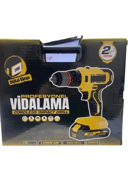 ASR232 Profesyonel 12V Dijital Ekranlı Akülü Vidalama Matkap Seti Darbeli – 2 Yıl Garantili modelleri